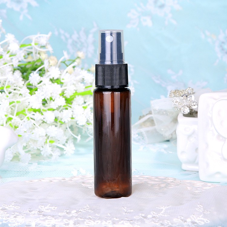 ขวดสีอำพัน + ฝาปิดสีดำ