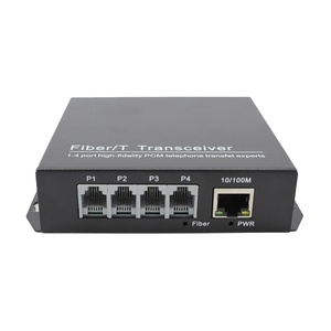 4ポートFXO/FXS電話オーバーIPネットワークファイバーコンバータRJ11ラインPBXイーサネットと電話ライン接続