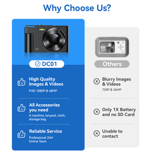 Genuine DC01 in Stock 1080P Recording Kids <strong>Camera</strong> 48MP 2Inches IPS Screen 16X Zoom (Safe Durable Design) CCD <strong>Camera</strong> for Kids