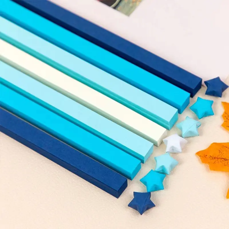 Wishing Gifts Colorful Star Strip Origami Set colorato Hand Fold Origami carta regalo fai da te decorazione per la casa