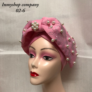 Jubilee HeadtieスイスSego Aso OkeアフリカンGele Plainナイジェリア新デザインビーズとストーン - Product Image 5