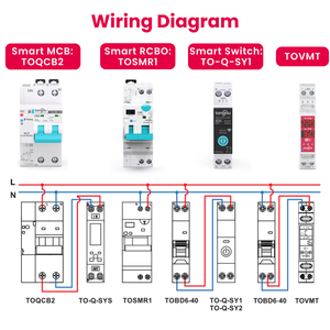 Función de medidor eléctrico TONGOU Tuya 1P Disyuntor inteligente Wifi inteligente para uso doméstico con multifunción 220V