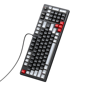 Teclado profesional colorido para juegos, Teclado mecánico de 96 teclas con perilla multimedia, teclado con iluminación de retroiluminación LED - Product Image 1