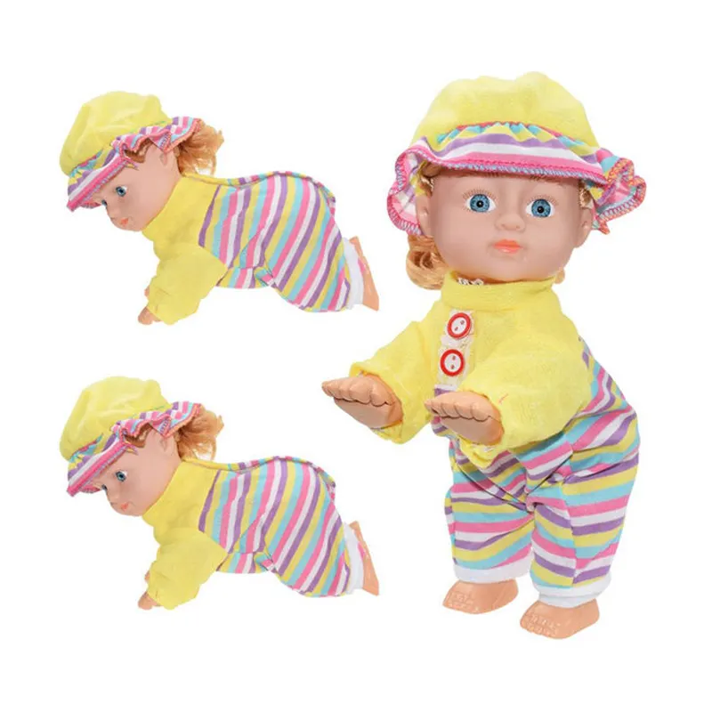 QS Silicone Reborn bébé poupées 10 "électrique voix chant danse ramper réel à la recherche vinyle IC enfants mode poupée à vendre GCC