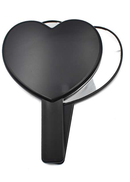 espejo de maquillaje-corazón negro