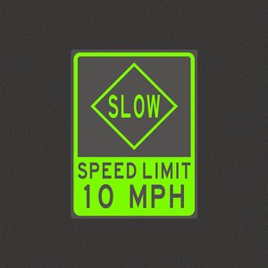 ป้ายจำกัดความเร็ว 'slow 10 mph' ที่มีความคมชัดสูง-เหมาะสำหรับพื้นที่ที่มีความสำคัญด้านความปลอดภัย - Product Image 3