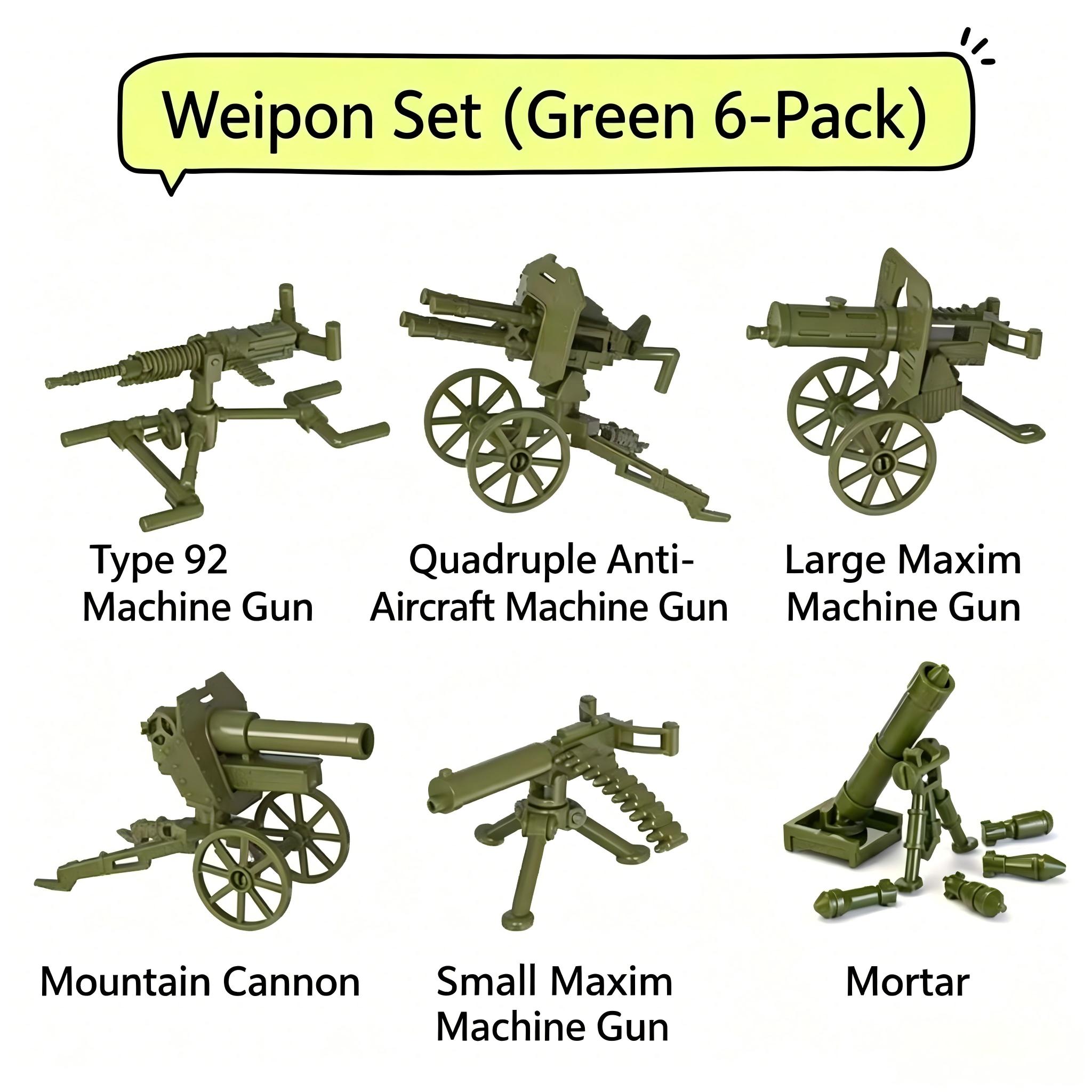 Paquete de 6 armas pesadas (verde)