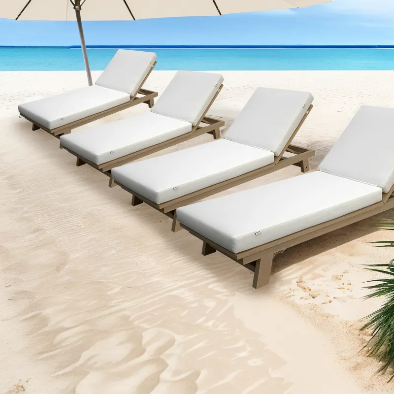 Luxe fonte d'aluminium rotin pvc plastique piscine rose hôtel salon de jardin chaise longue chaise chaise transat plage bois coussin terrasse
