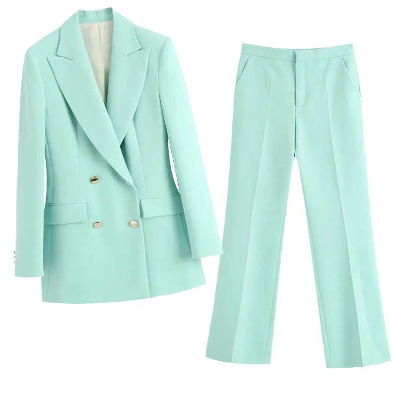 Conjunto de ropa de trabajo para mujer, Blazer, pantalones largos, trajes de negocios de dos piezas, talla grande, última moda