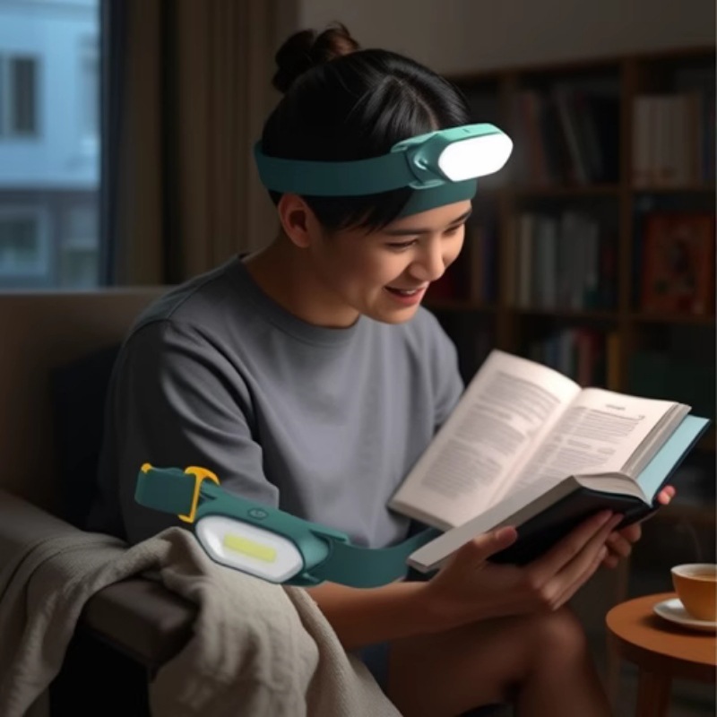 Lampe frontale en silicone vert foncé