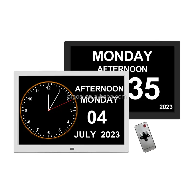 Pro supporto da tavolo da parete Smart 15 "LCD grande Display con perdita di memoria demenza calendario digitale orologio analogico con allarme farmaco