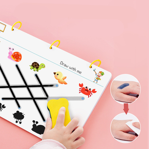 儿童手写技能练习教育学习描写笔控制数字字母可重复使用的手写练习册 - Product Image 2