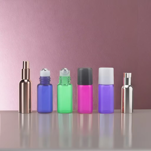Wholesale Empty Essential Oil <strong>Perfume</strong> <strong>5ml</strong> 8ml 10ml Frosted clear Amber Blue Glass Roll on Bottle with Metal Roller Ball - Product Image 3