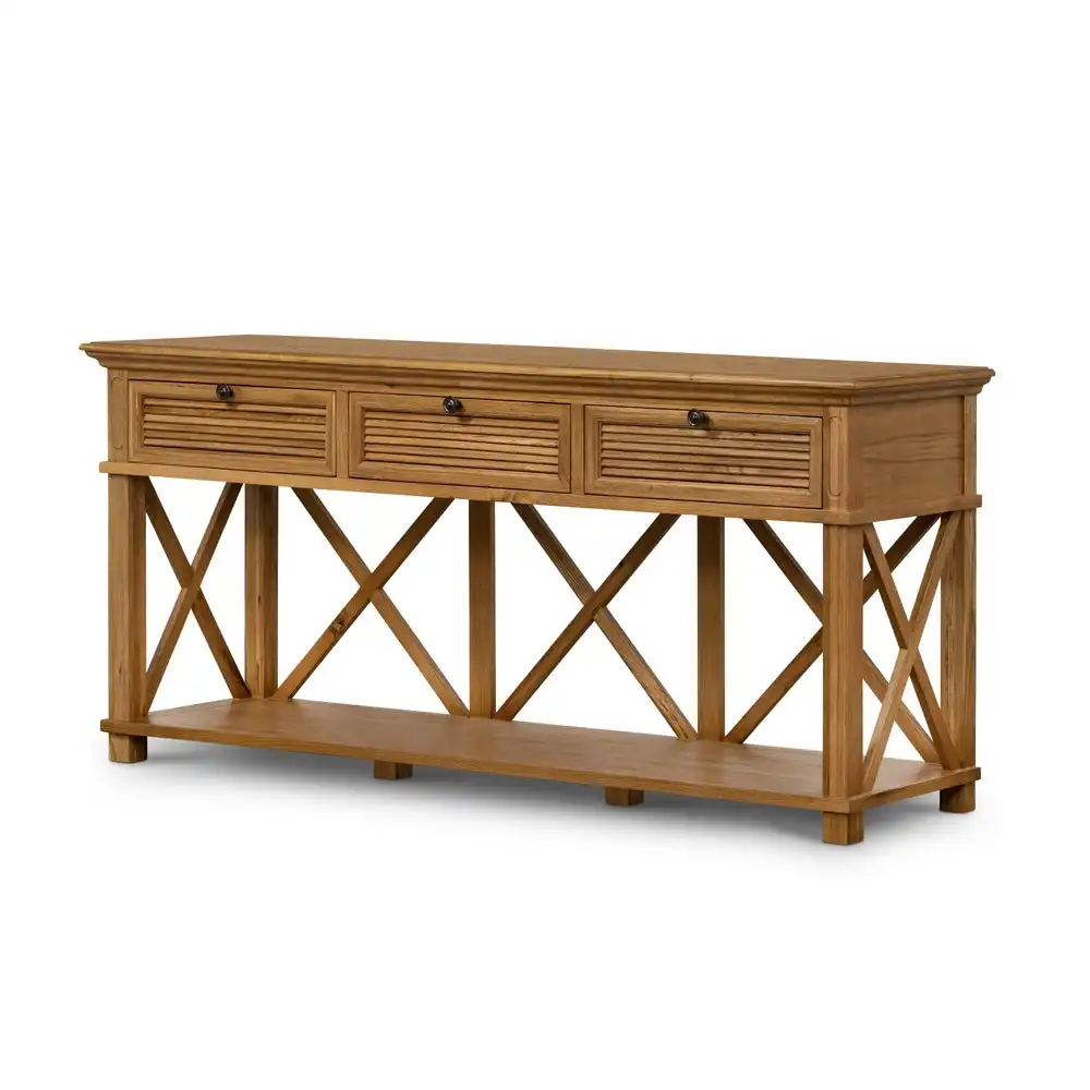 Hot Sale Rustic Center Console Hamptons Vintage Nordic Furniture Solid Wood Living Room TV Stand With Drawers Cabinet