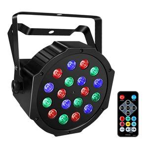 DMX512控制声音激活播放生日派对18LED RGB变色迪斯科灯舞台平停车灯 - Product Image 1