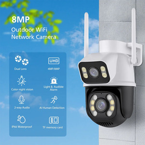White Wireless <strong>IP</strong> <strong>Camera</strong> Wifi Two Way <strong>Intercom</strong> Color Night Vision ICSEE 30M Dual 4MP <strong>Camera</strong> Outdoor - Product Image 2