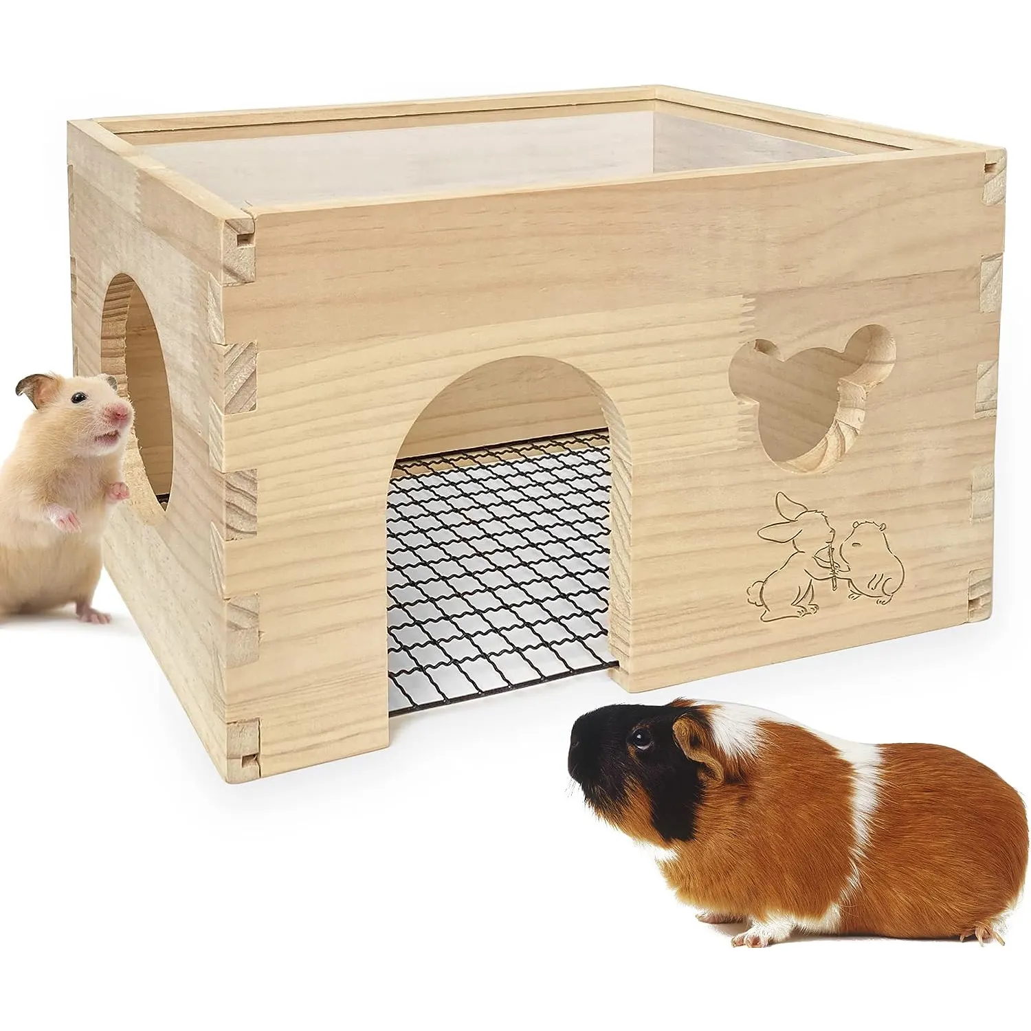 Utilisé comme tunnel de cochon d'Inde et lit pour lapins nains technologie chine gros hamster cage en bois