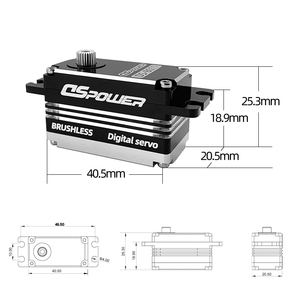 15kg düşük profil yüksek gerilim su geçirmez fırçasız Motor arabalar RC kaynak robotu cerrahi Robot dijital Servo DS-B011 - Product Image 4
