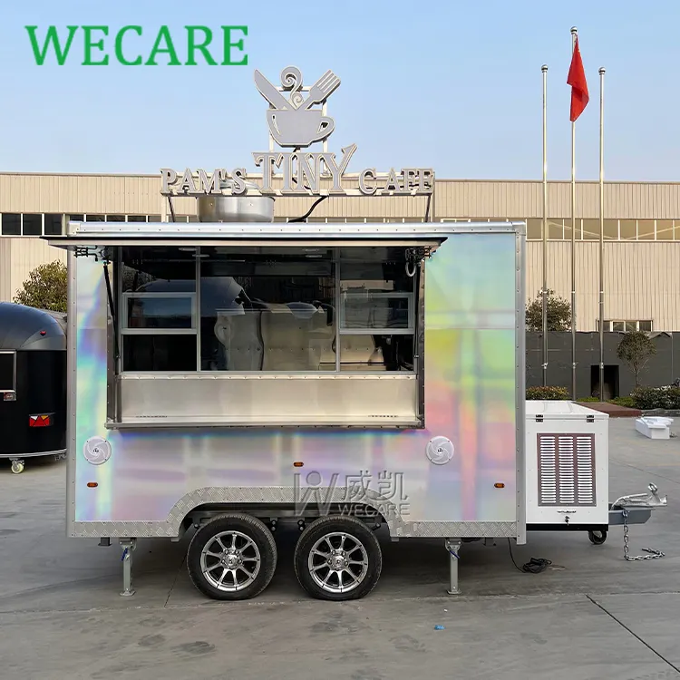 Wecare 미니 커피 숍 트럭 패스트 푸드 판매 자동차 핫도그 캐러밴 카트 스낵 식품 키오스크 캐러밴 야외 판매 Craigslist