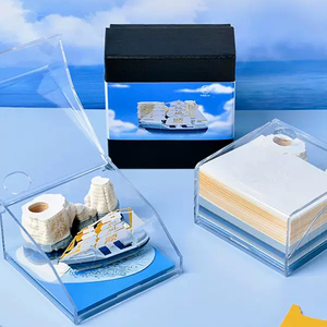 定制3D三维便条纸手撕便签创意艺术纸雕花树屋桌面促销记事本 - Product Image 6