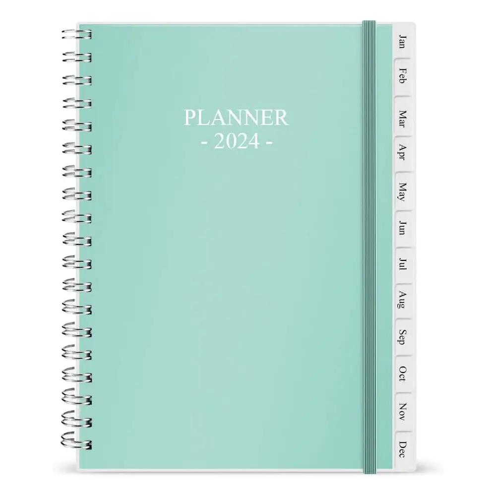 Custom Printing 2024 Hardcover A5 Spiral Paper Note Book Diary Journal Agenda Daily Weekly Monthly Organizer Planner Notebook