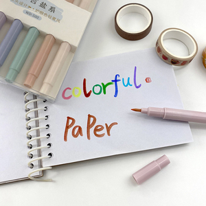 Profesyonel çift ipuçları suluboya kalem yazı çift ipuçları renk fırça ucu kroki kaligrafi için işaretleme kalemleri set - Product Image 5