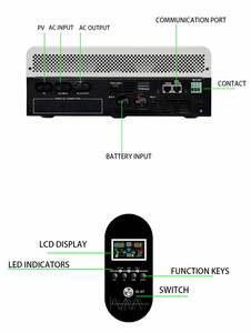带可触摸彩色显示屏的ESG混合太阳能逆变器3KW 5kw 5.5kw 6.2kw并网，用于家庭光伏输入逆变器 - Product Image 5