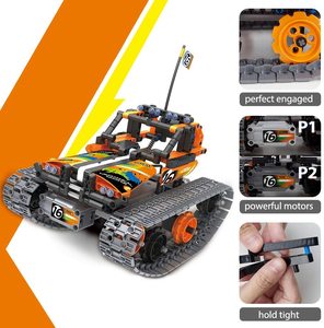 Flytec oyuncak inşaat blokları 392 adet DIY RC araba oyuncak akıllı eğitim uzaktan kumanda araba 3 in 1 robot kitleri - Product Image 2