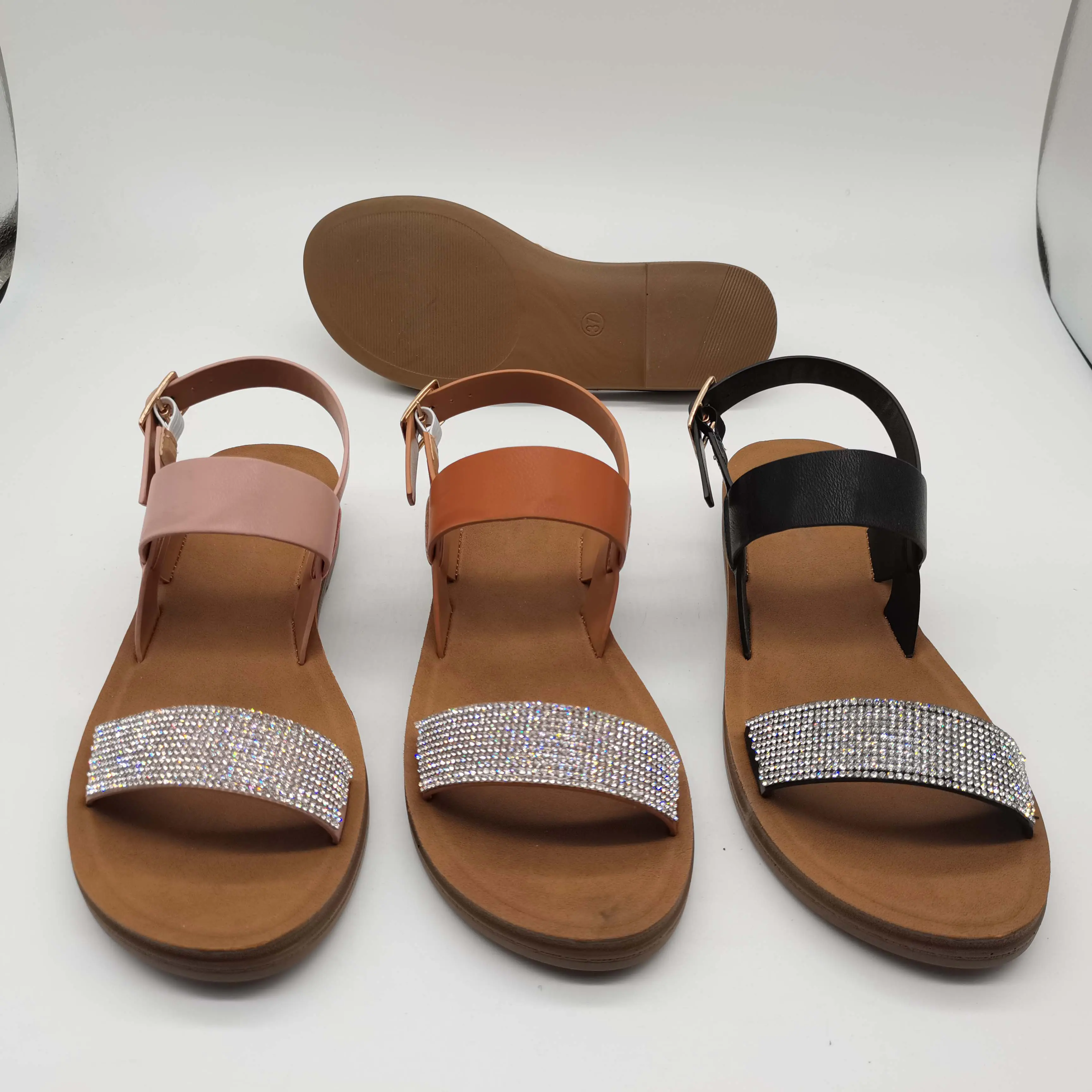 Gesloten Ademend Platte Slippers Sandalen Vrouwen Jelly Sandaal Platte Vierkante Neus