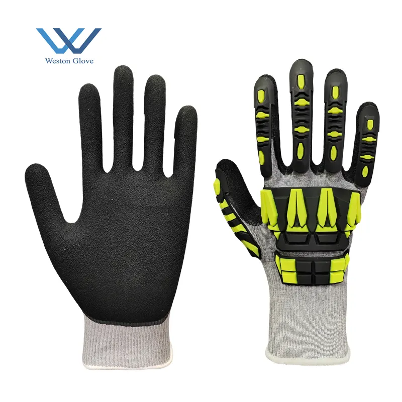 Safety Work Gloves with Impact Level 5 Protection Anti-Slip TPR Heavy Duty Gloves