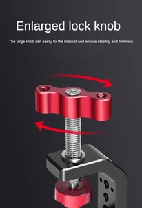 Metal kamera masası C kelepçe dağı standı ile 1/4 3/8 vida deliği için DSLR kamera fotoğraf Led Video dolgu işığı masaüstü braketi - Product Image 3
