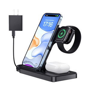 3In1 Stand Foldable 3 in <strong>One</strong> Portable Smart Phone Magnetic 3 in 1 Wireless <strong>Charger</strong> for Iphone Watch Mobile Phones - Product Image 1