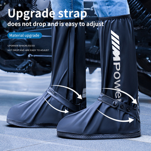 Özelleştirilebilir kaymaz kauçuk taban yağmur botu Unisex yumuşak nefes su geçirmez ayakkabı kapağı tüm hafif PVC - Product Image 2