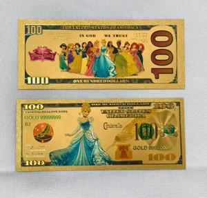 Disne Y Theme Princess Goldfolie Banknoten sammlung für Kinder geschenke-12 Stück Set ikonische königliche Charaktere - Product Image 6