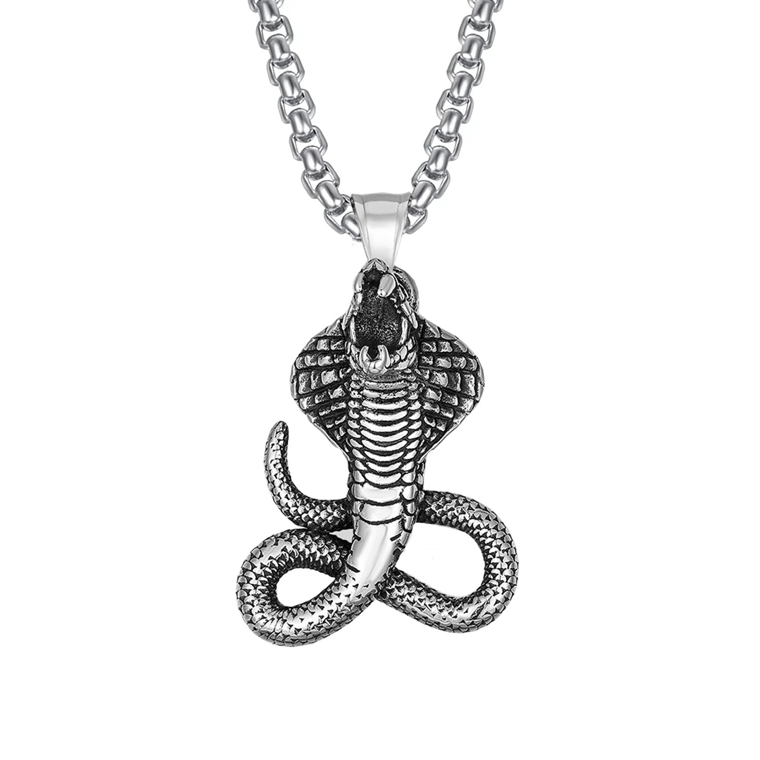 Serpent avec chaîne en acier inoxydable
