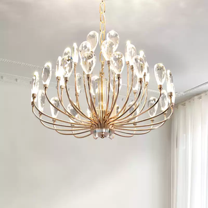 <strong>2025</strong> <strong>New</strong> Living Room Bedroom Chandelier D60cm/D80cm American Retro Lamp Gold Round Branch Chandelier