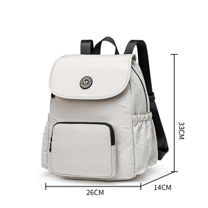 Mini mochila unisex con material de nailon resistente al agua estampado gráfico Color sólido cierre de cremallera bolsillo con cremallera trasera llavero - Product Image 5