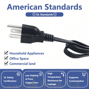 Abd UL AC 3 Prong güç kablosu yüksek kalite 3 Pin güç kablosu elektrik fişi Open End 16 AWG abd Plug uzatma kablosu - Product Image 3