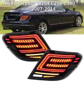 メルセデスベンツCクラスW204C250C300モデル2007-2014用自動LEDテールライト、ターンシグナルランプ自動スペアパーツ付き - Product Image 2