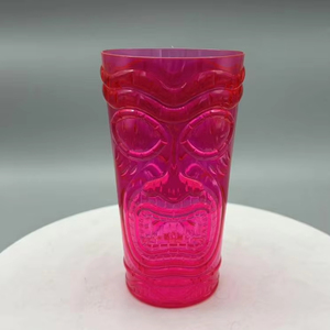 Custom Color 600ml Stackable Hawaiian Style Tiki Plastic <strong>Cups</strong> for bar and Party Bpa Free 20oz - Product Image 1