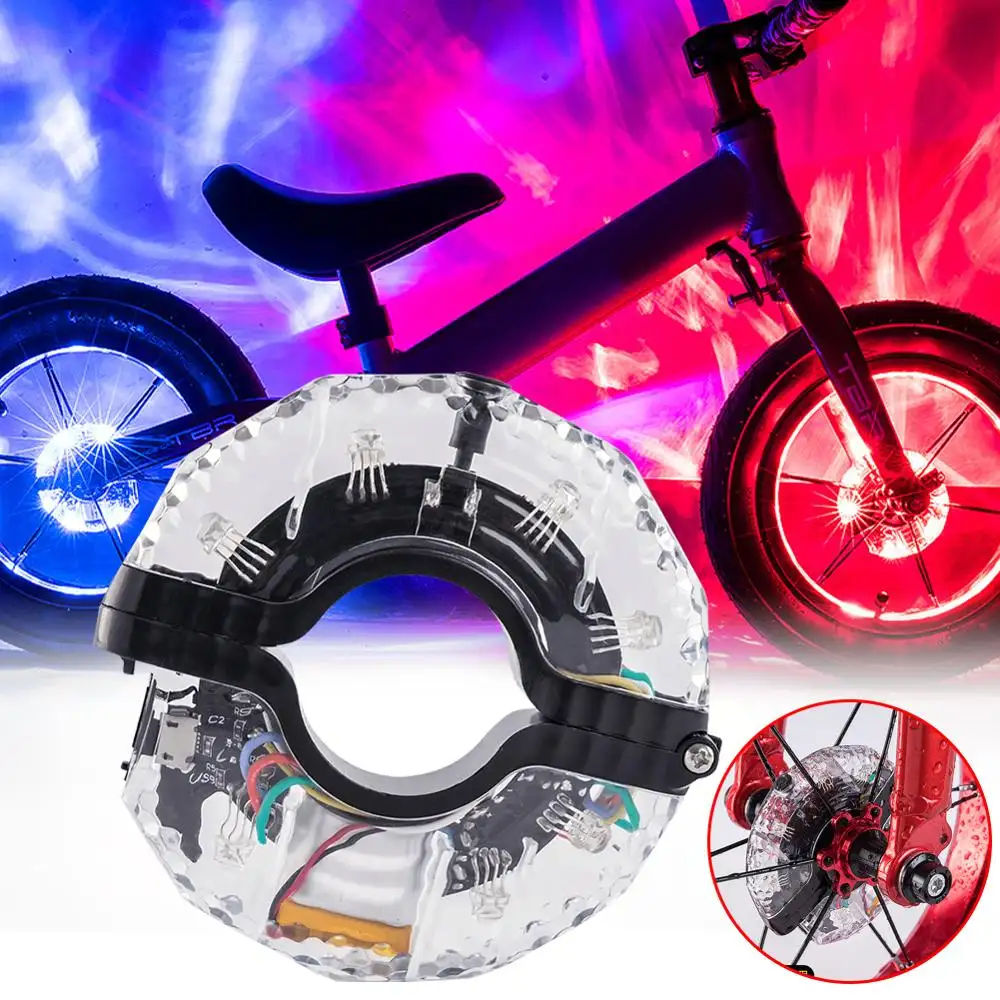 Luces de cubo de bicicleta para bicicleta de equilibrio para niños, luz trasera delantera de bicicleta LED recargable por USB luz de advertencia de rueda de radios Niño