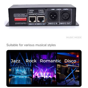 Upgraded DMX512 Music <strong>Decoder</strong> Control <strong>LED</strong> <strong>Decoder</strong> Dimmer <strong>Driver</strong> RGBW <strong>Controller</strong> - Product Image 3