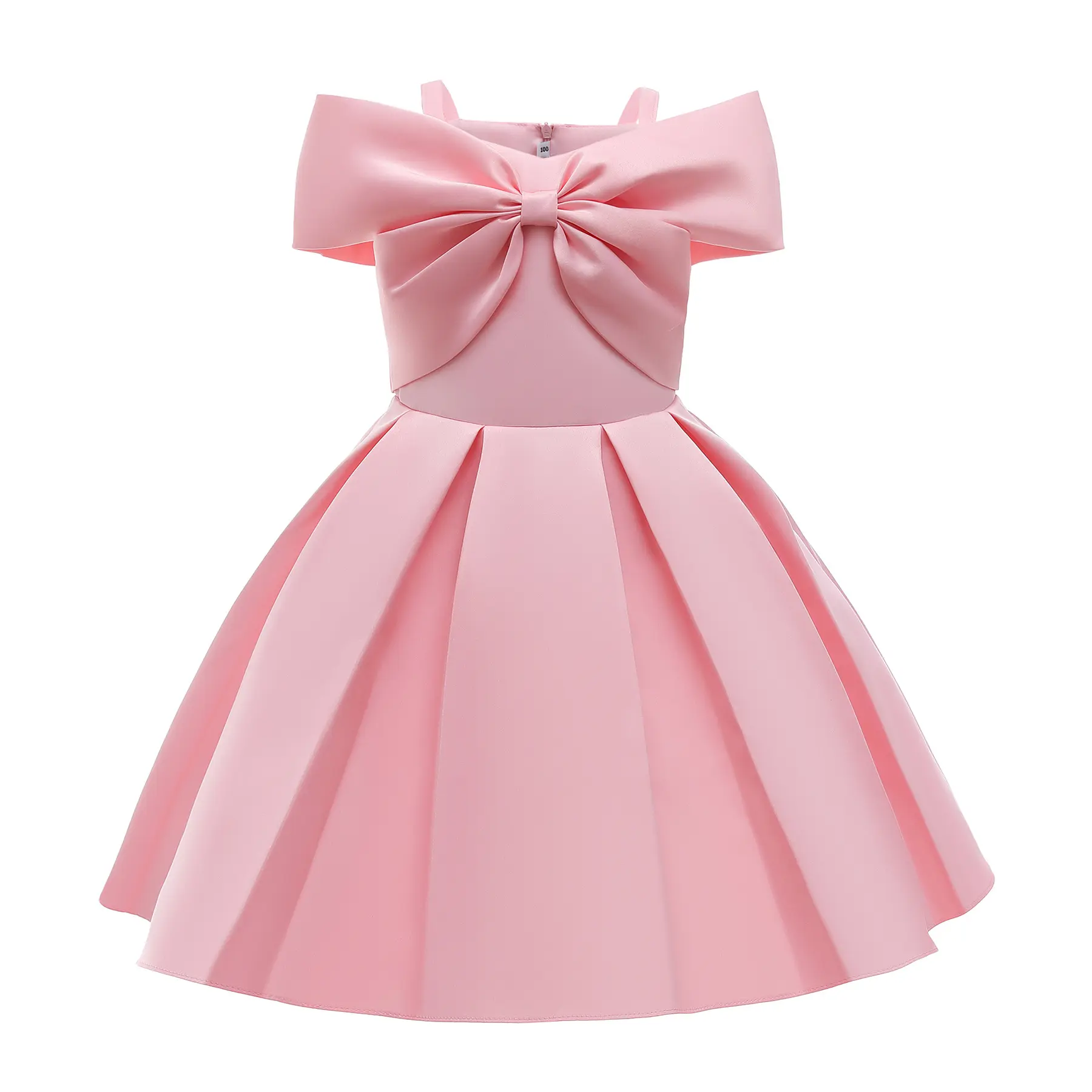 جودة الفتيات زلة الرسن فستان الأميرة 3-10 سنوات فتاة صغيرة اللباس الوردي