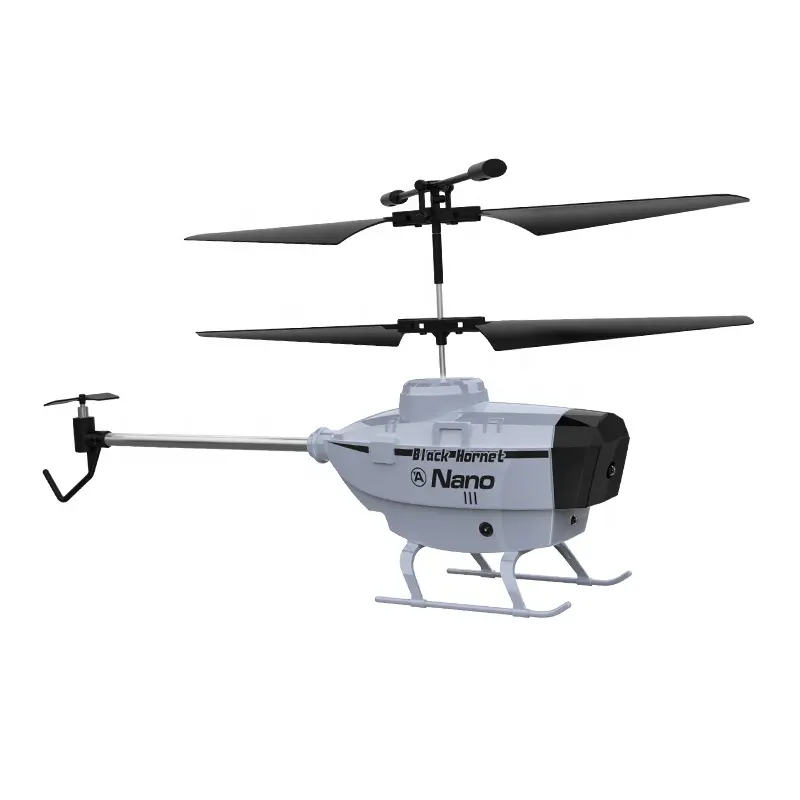 Avión de control remoto de aleación de 4 canales con evitación de obstáculos con giroscopio y luces; Juguete de helicóptero RC de metal, juguete de Avión RC