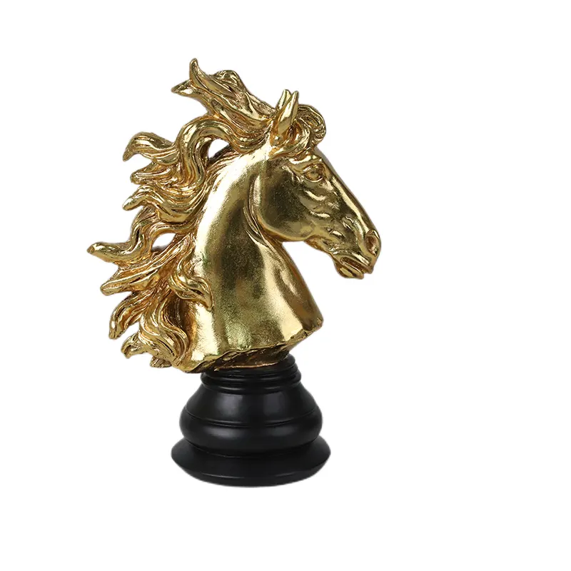 Figura de resina de poliresina para enfeites, figuras de cabeça do cavalo estilo morden