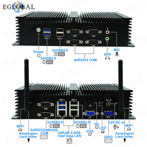 Fanless Mini PC Haswell 22nm CPU Intel Core I7 4578U 2 X RJ45 Intel 2.5G 2LAN <strong>Windows</strong> 10 Linux <strong>Embedded</strong> IoT Industrial <strong>Computer</strong> - Product Image 1