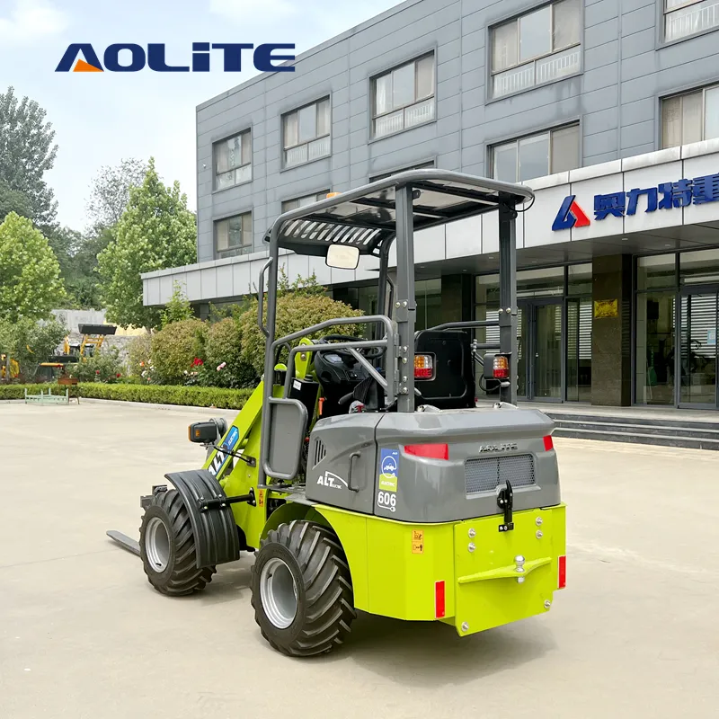 AOLITE E606 CE articolato caricatore elettrico mini 600kg pale ruote multifunzionalità front end pale gommate per la vendita