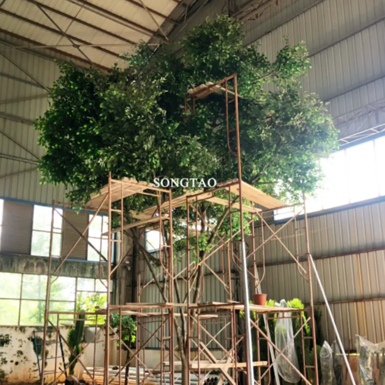 Galhos falsos de árvore artificial de 450cm, grande exibição baniano ficus de árvore de uma árvore