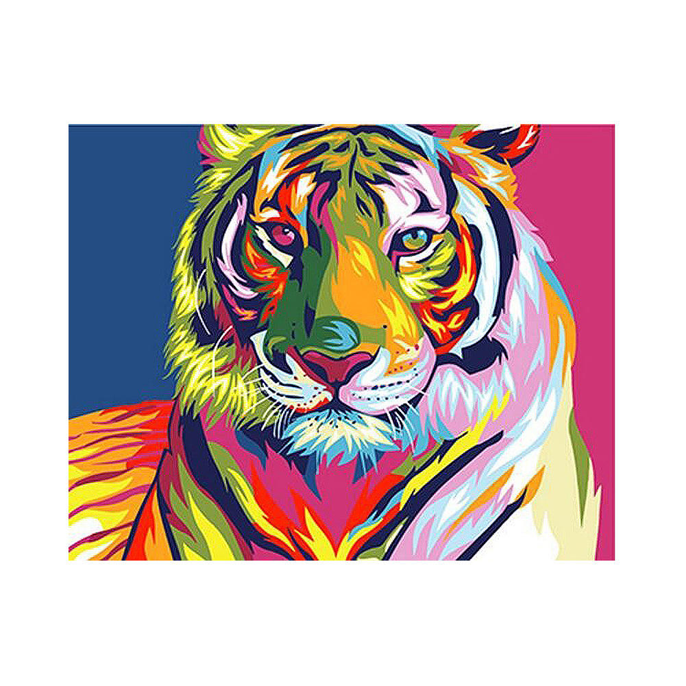 154 tête de tigre coloré