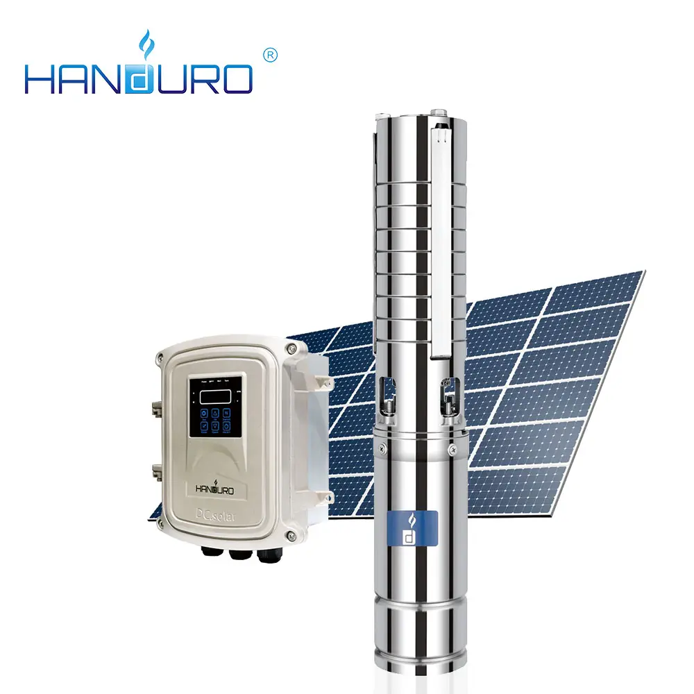 HANDURO 1100W 101M 5M3/H 20M Head Vietnam Solar Pump 100 Gpm 12V Megab999/Aquajet Pro Solar Fountain Submersible Pump 12-24V